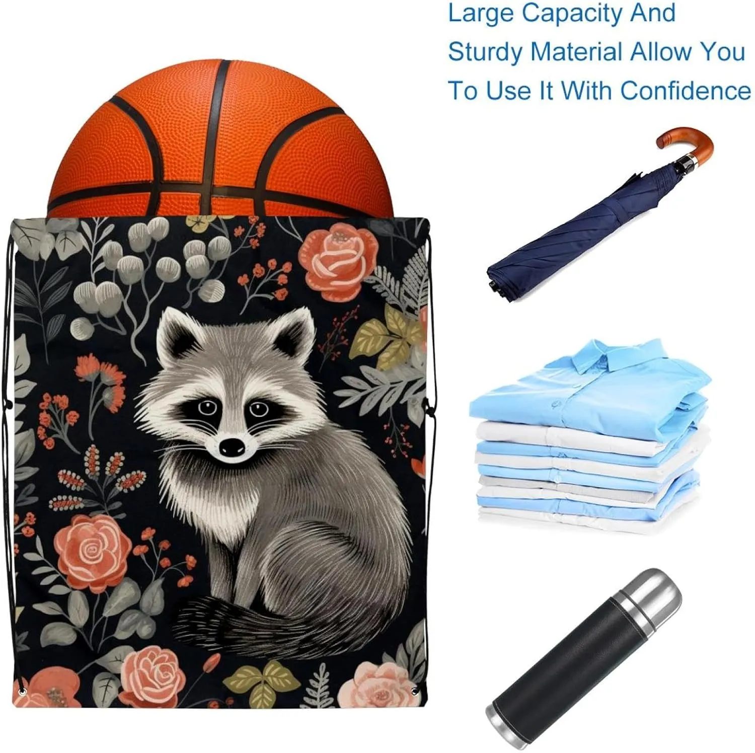 2 Pcs Bear Drawstring Backpack Bag Sport Gym Sack pack
