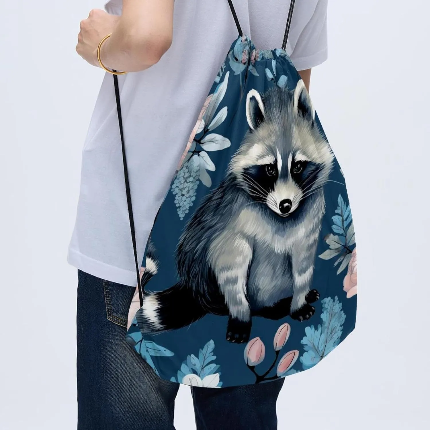 2 Pcs Bear Drawstring Backpack Bag Sport Gym Sack pack