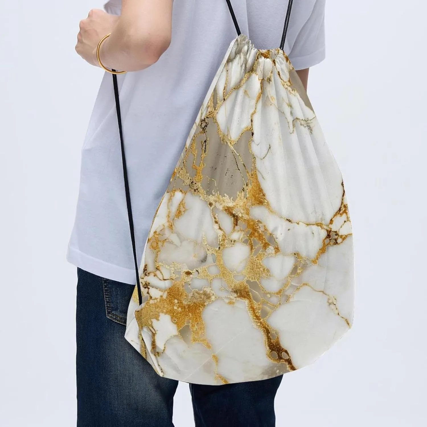 2 Pcs Drawstring Backpack Bag Sport Gym Sack pack