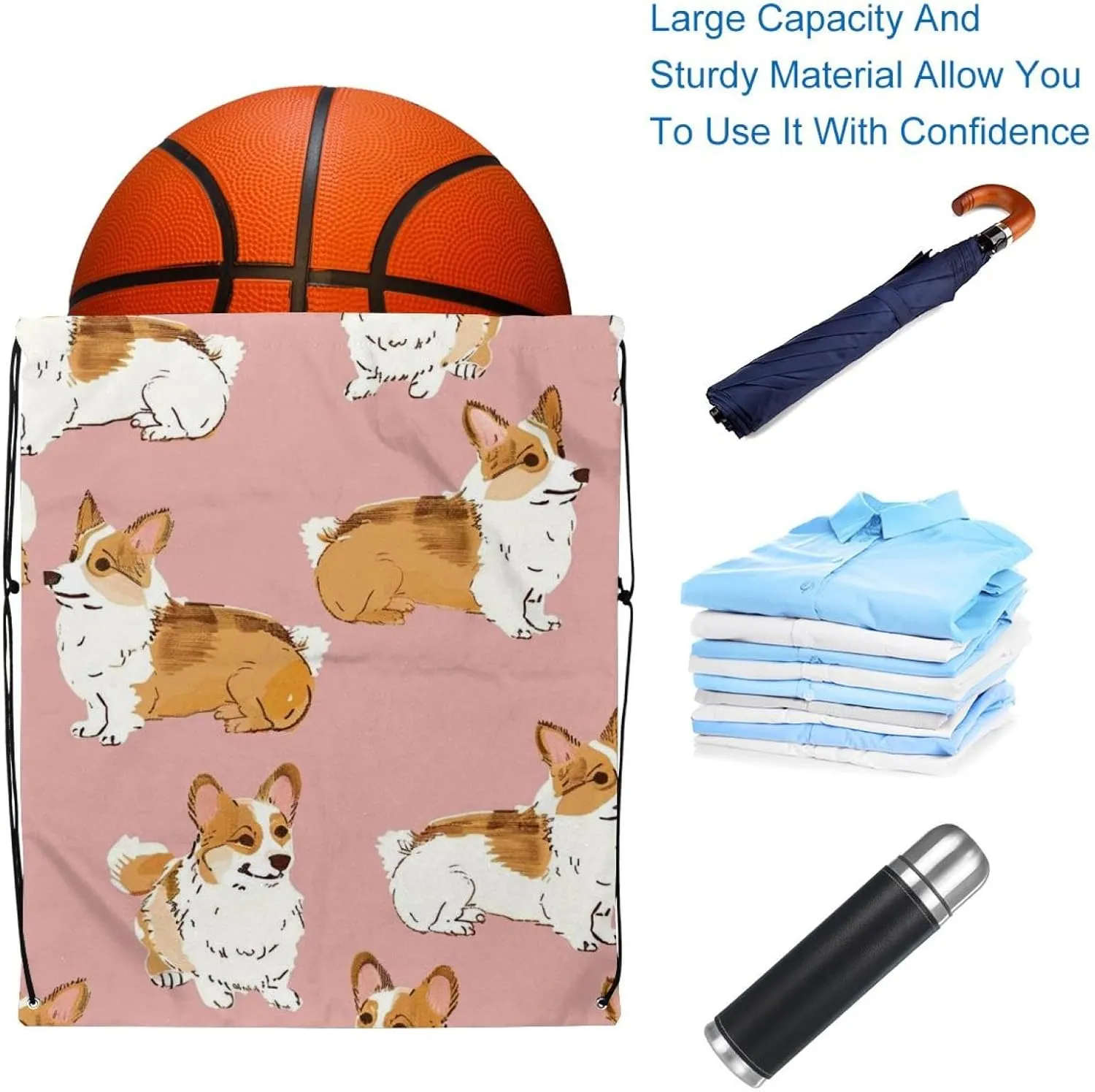 2 Pcs Drawstring Backpack Bag Sport Gym Sack pack