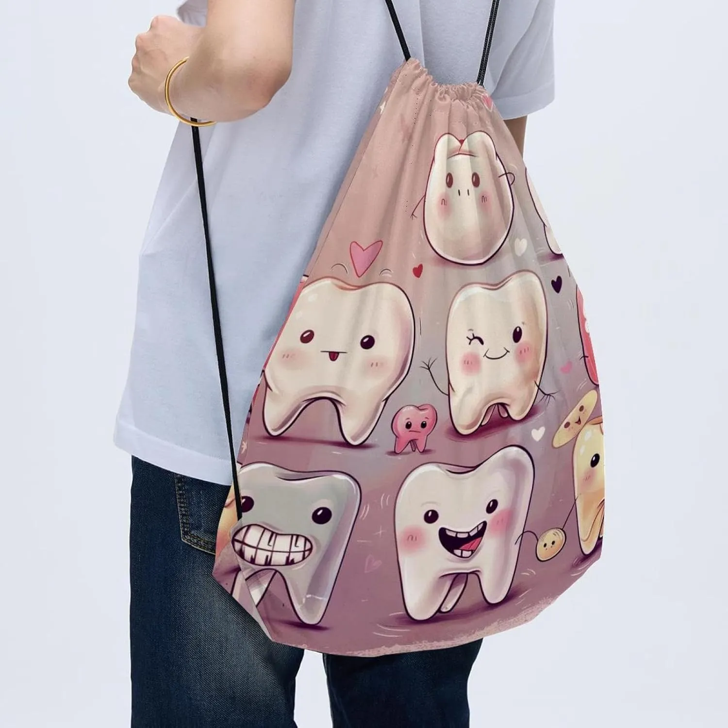 2 Pcs Drawstring Backpack Bag Sport Gym Sack pack