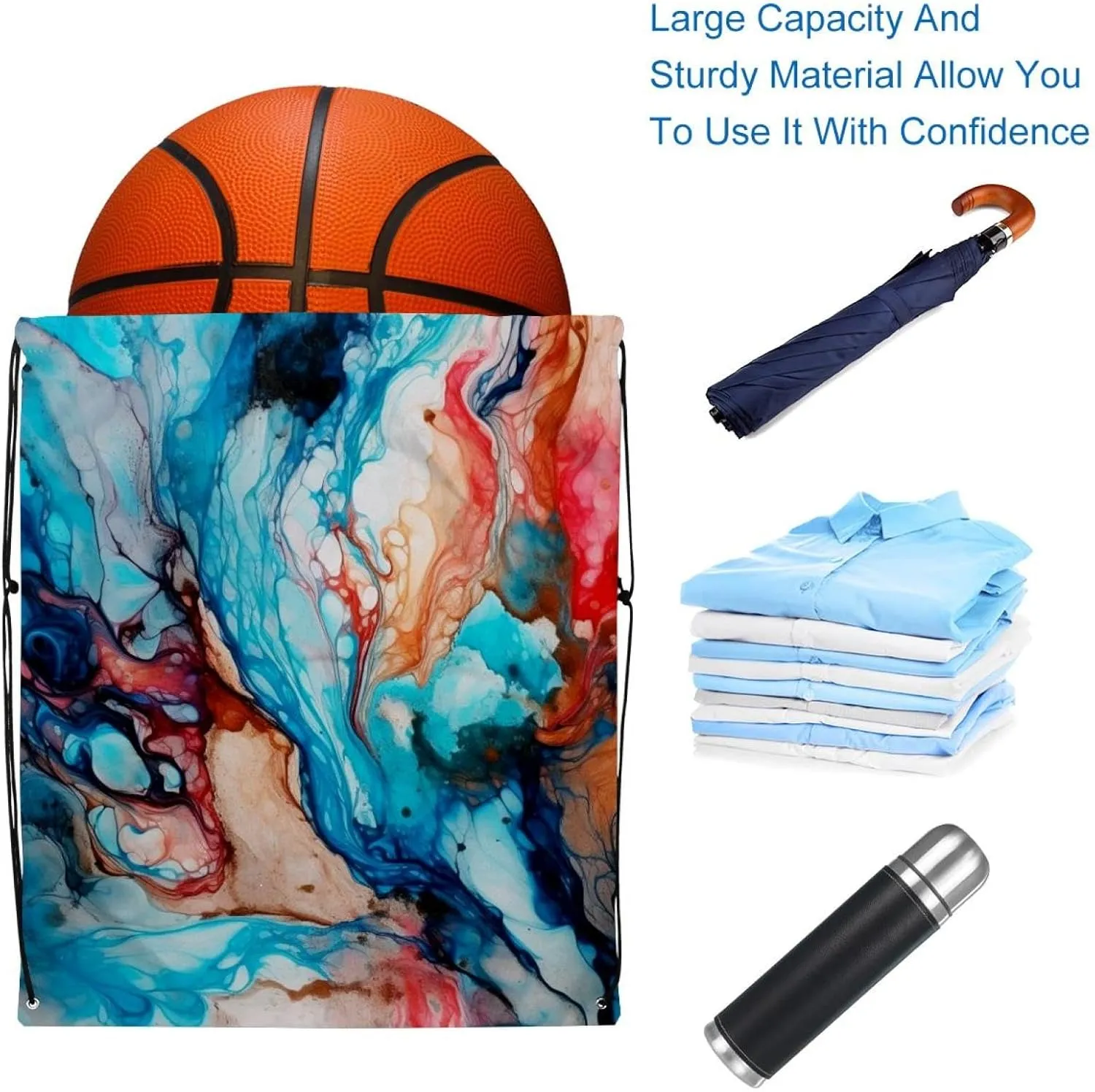 2 Pcs Drawstring Backpack Bag Sport Gym Sack pack