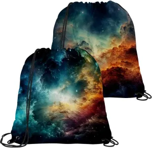 2PCS Drawstring Bags Drawstring Gym Bag Stars Nebula Draw String Bags Drawstring Backpack for Sports, Gym, Travel, Swimming, Beach