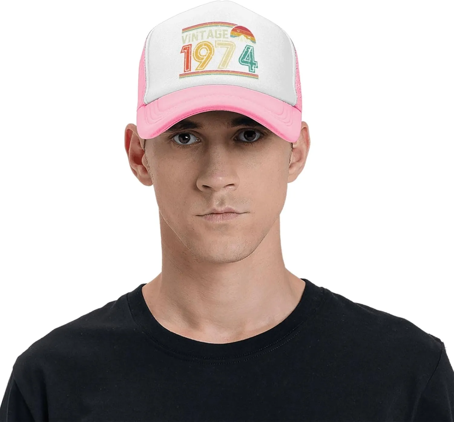 50 Years Old Vintage 1974 50th Birthday Funny Gift Trucker Hat Women Mesh Baseball Cap Cowboy Hat Men Dad Hat Black