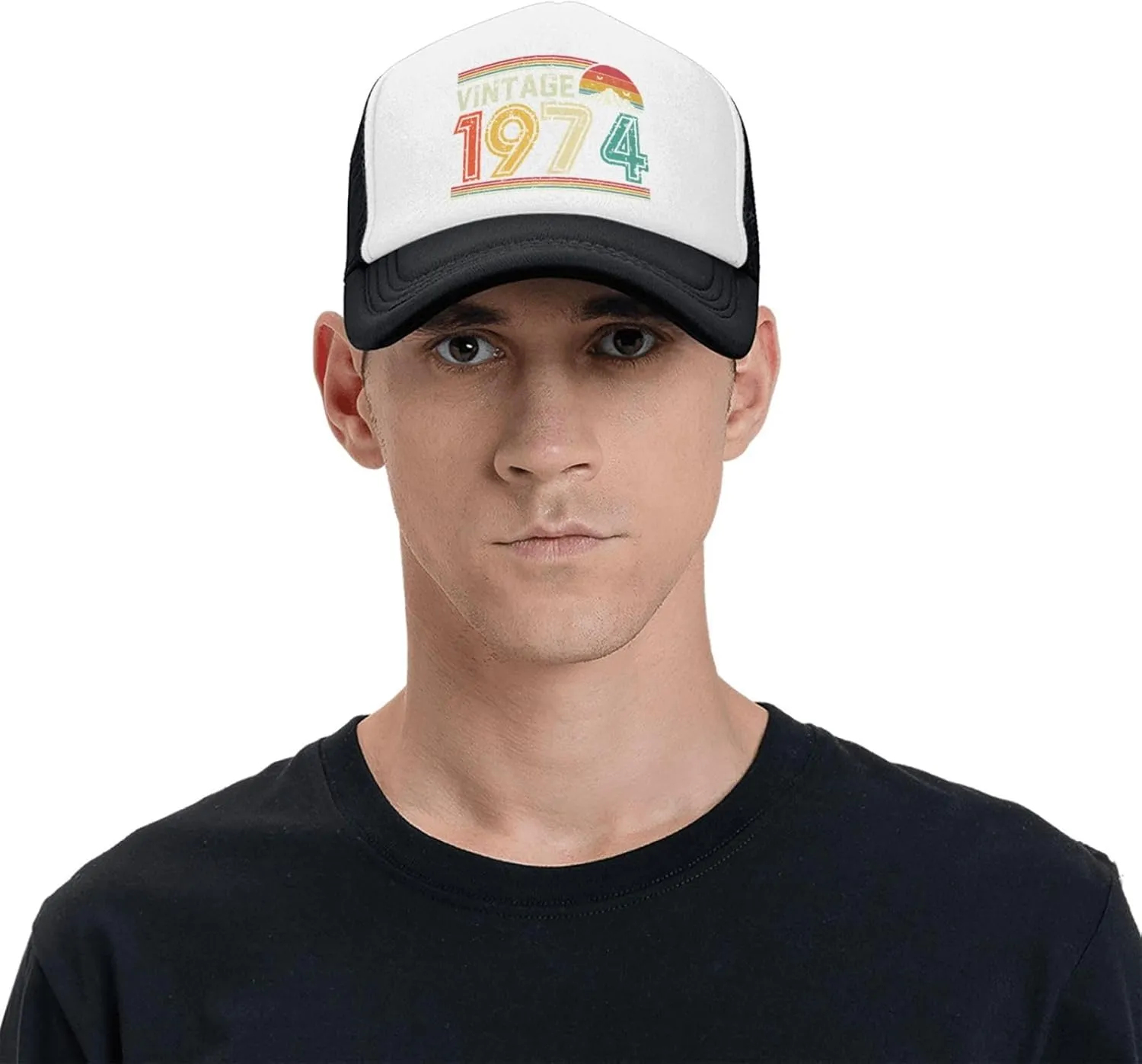 50 Years Old Vintage 1974 50th Birthday Funny Gift Trucker Hat Women Mesh Baseball Cap Cowboy Hat Men Dad Hat Black