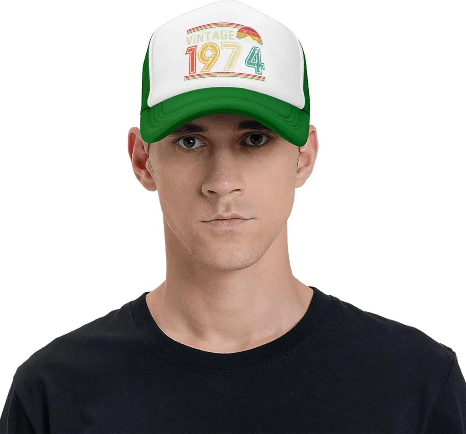 50 Years Old Vintage 1974 50th Birthday Funny Gift Trucker Hat Women Mesh Baseball Cap Cowboy Hat Men Dad Hat Black