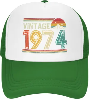 50 Years Old Vintage 1974 50th Birthday Funny Gift Trucker Hat Women Mesh Baseball Cap Cowboy Hat Men Dad Hat Black