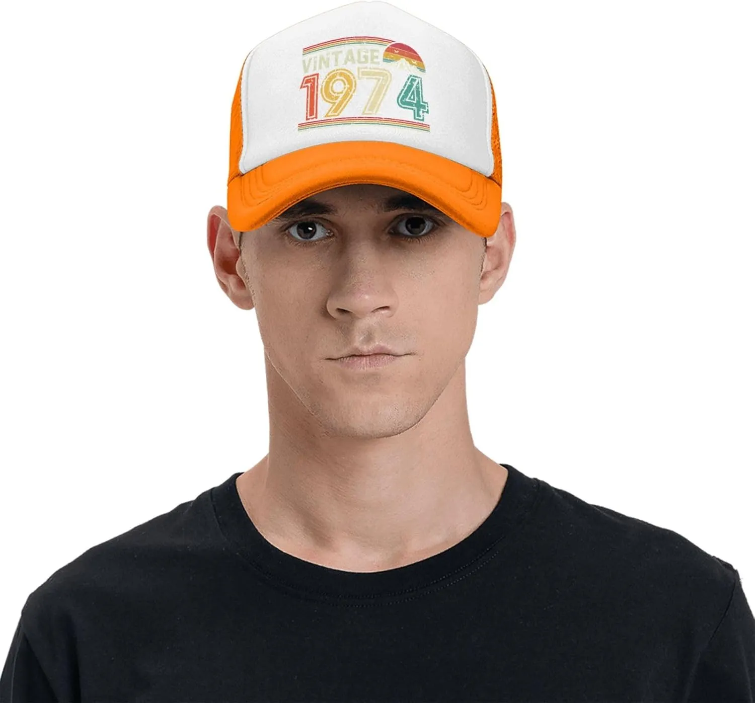 50 Years Old Vintage 1974 50th Birthday Funny Gift Trucker Hat Women Mesh Baseball Cap Cowboy Hat Men Dad Hat Black