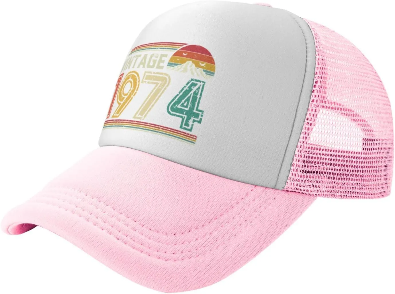 50 Years Old Vintage 1974 50th Birthday Funny Gift Trucker Hat Women Mesh Baseball Cap Cowboy Hat Men Dad Hat Black