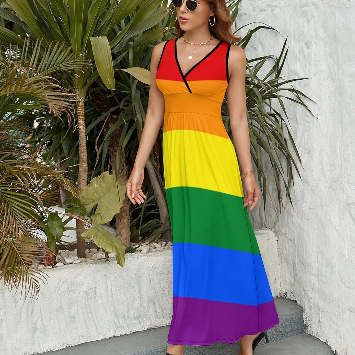 AMRANDOM Women's Sleeveless Casual T Shirt Dress for Women Flowy Tunic Dress