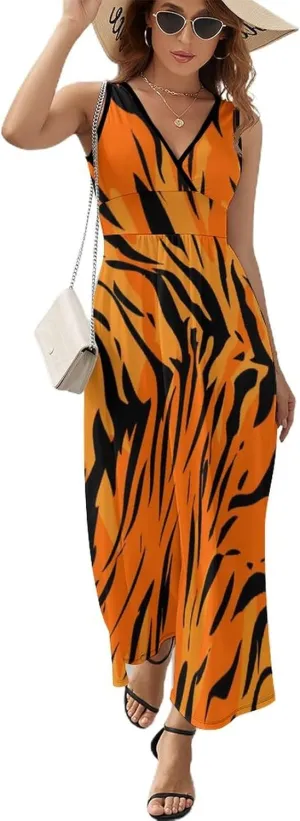 AMRANDOM Women's Sleeveless Casual T Shirt Dress for Women Flowy Tunic Dress