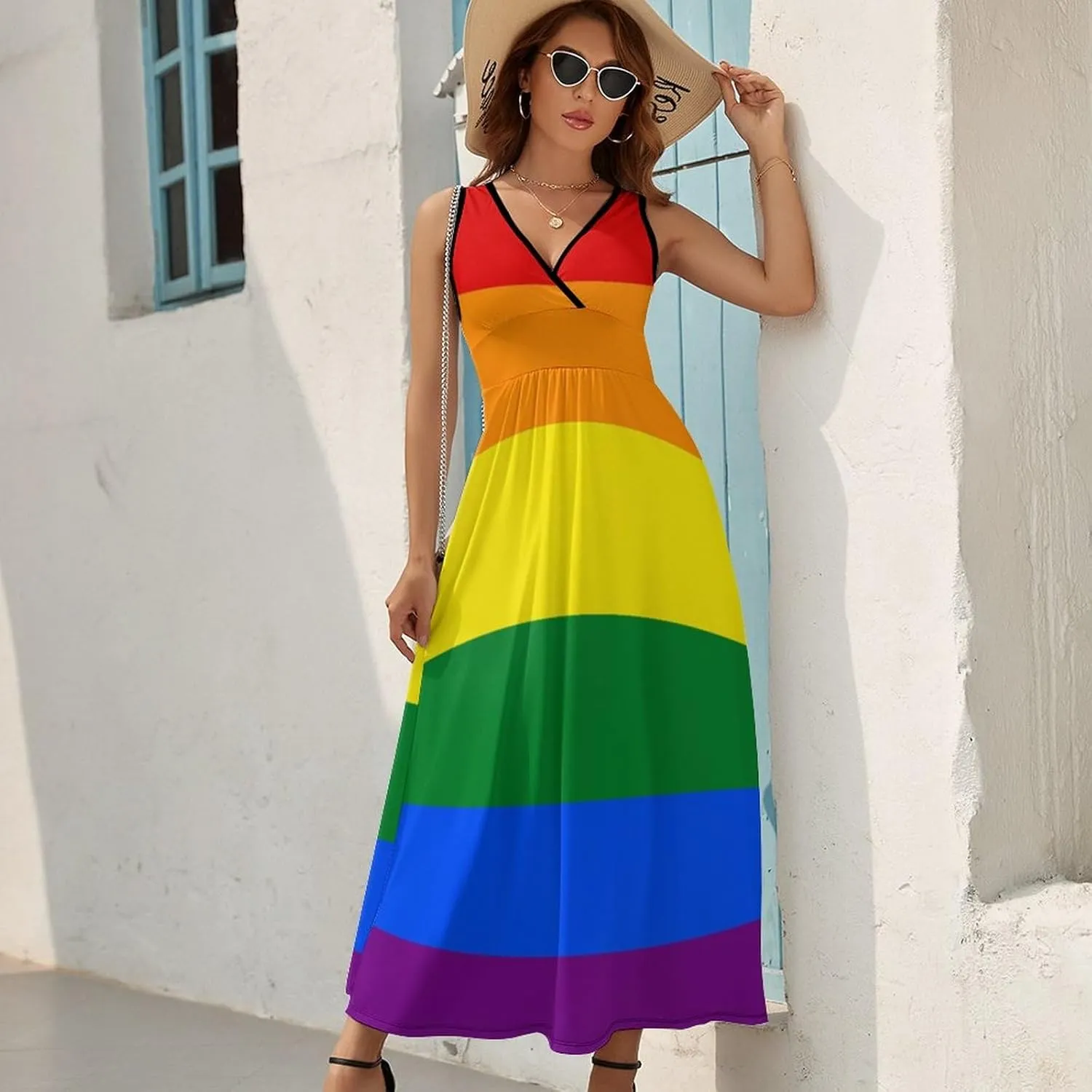 AMRANDOM Women's Sleeveless Casual T Shirt Dress for Women Flowy Tunic Dress