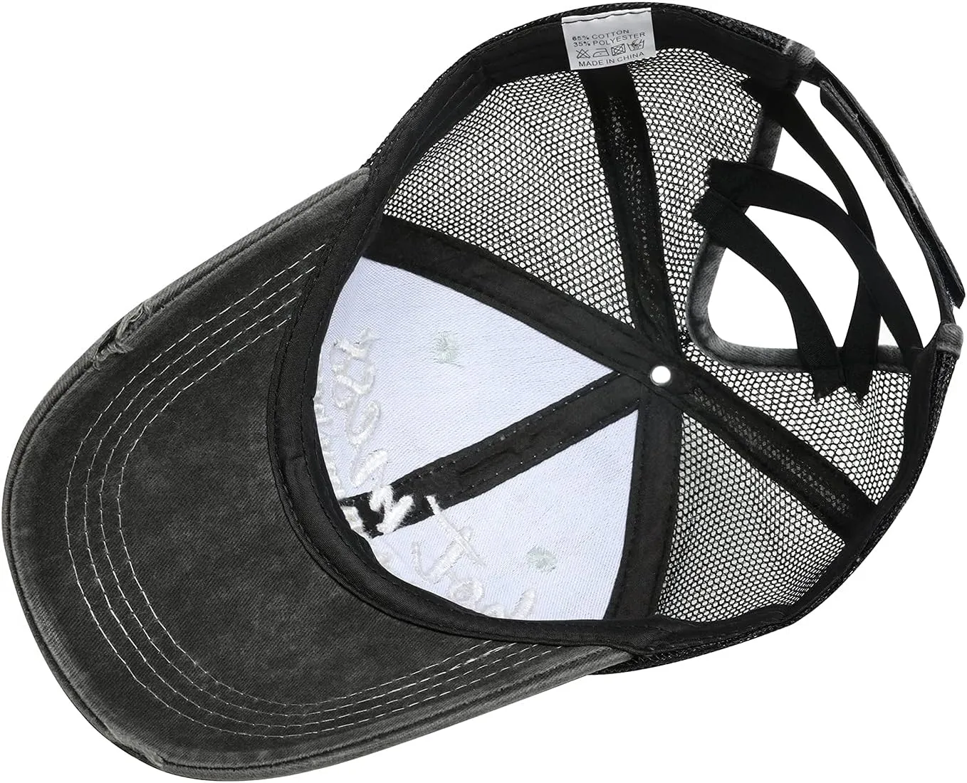 Baseball Cap Hot Criss Cross Ponytail Hat for Women Distressed Messy Bun Trucker Hat Pony Cap Hot Mess hat