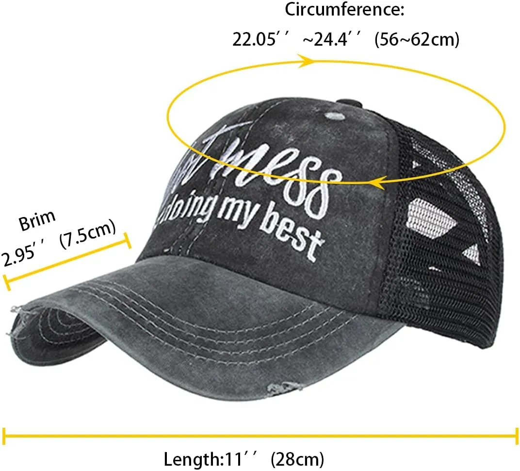 Baseball Cap Hot Criss Cross Ponytail Hat for Women Distressed Messy Bun Trucker Hat Pony Cap Hot Mess hat