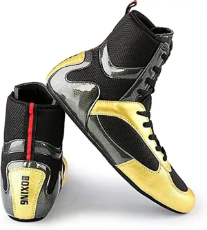 Breathable Men's High Top Wrestling Boxing Shoes High Traction Combat Speed Boxing Boots Non-Slip Fighting Training Competition Sports Shoes Men's Athletic Casual Shoes Gym Boots