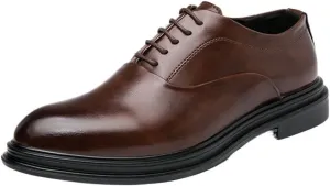 Casual Shoes for Men Leather Lace Up Business Oxford New Orthopedic Leather Shoes Mens Dress Shoes Casual Comfortable Walking Shoes Office Loafers Work Flats Gifts for Men