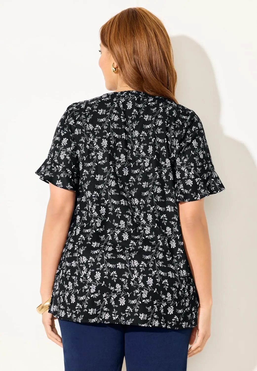 Catherines Women's Plus Size Petite Isabella Romance Blouse