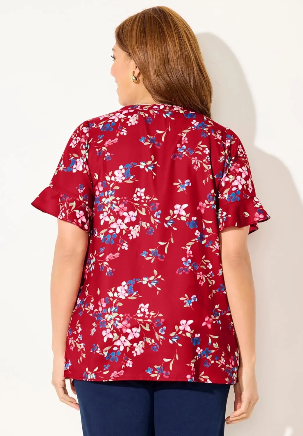 Catherines Women's Plus Size Petite Isabella Romance Blouse