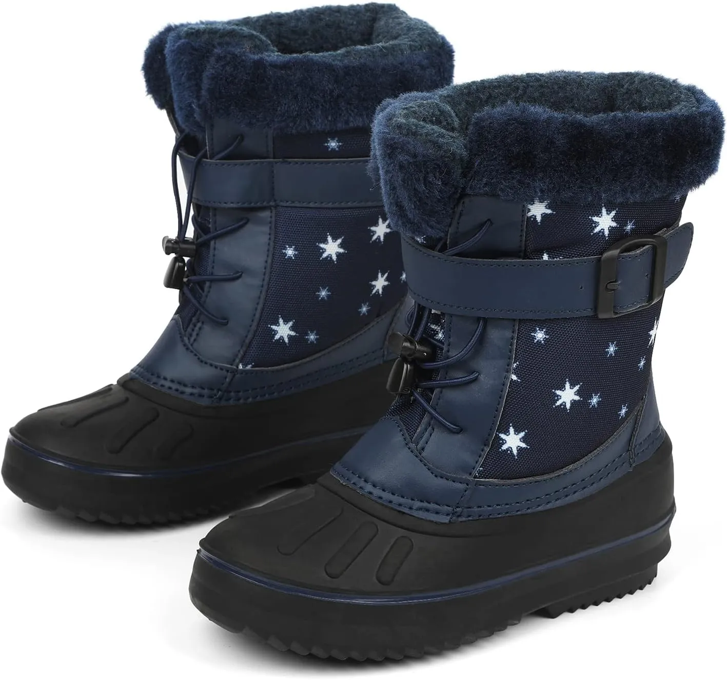 CERYTHRINA Unisex-Child Bootie Snow Boot Duck Girls and Boys Lace Up Rain Duck Boots