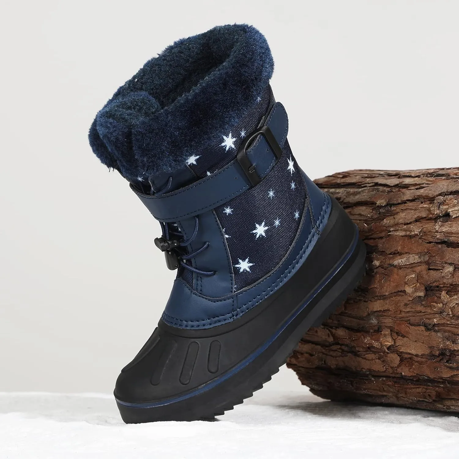 CERYTHRINA Unisex-Child Bootie Snow Boot Duck Girls and Boys Lace Up Rain Duck Boots