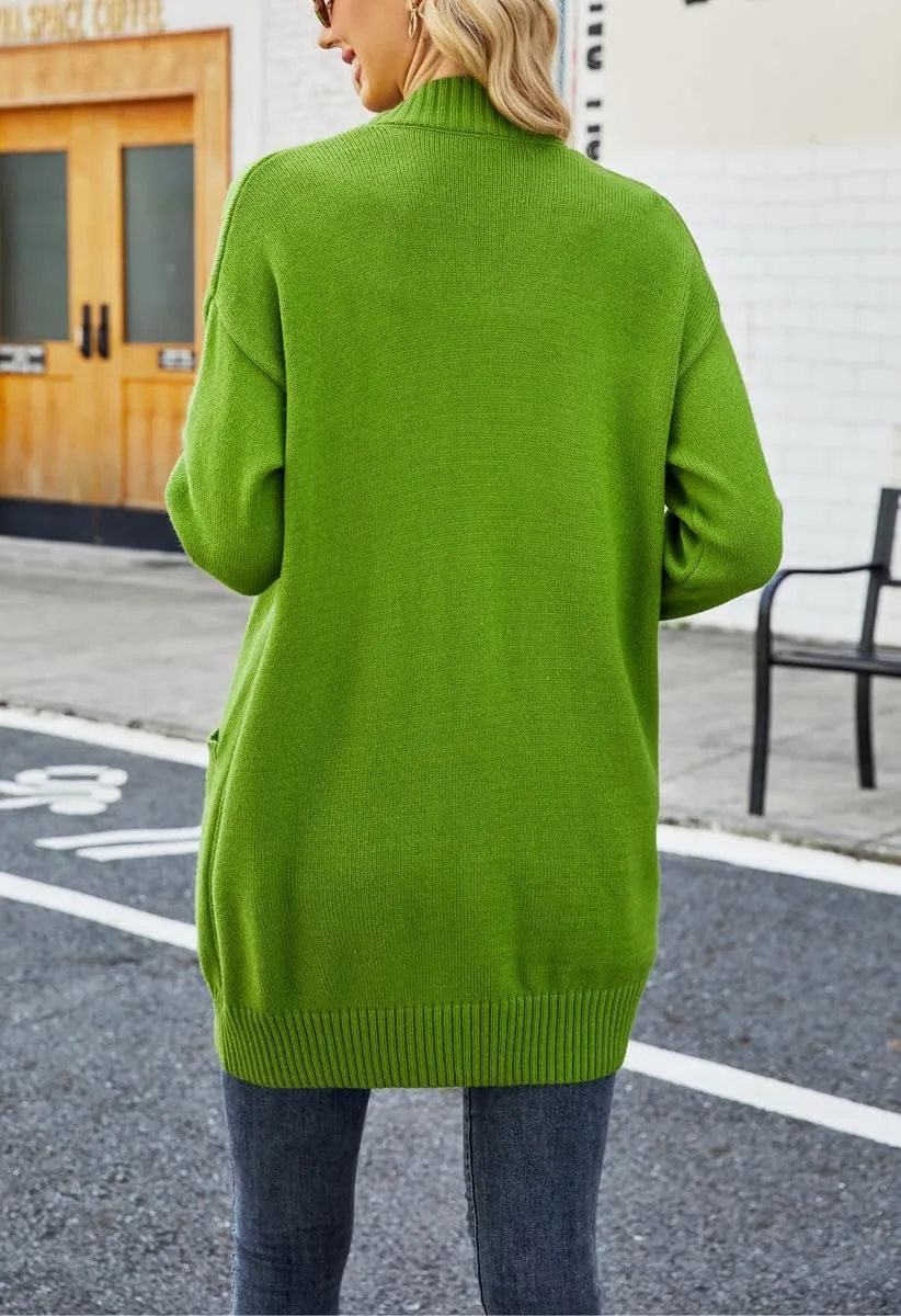 chouyatou Women's Chunky Button Down Cardigan Sweater Long Sleeve Open Front Rib Knitted Sweater Jacket