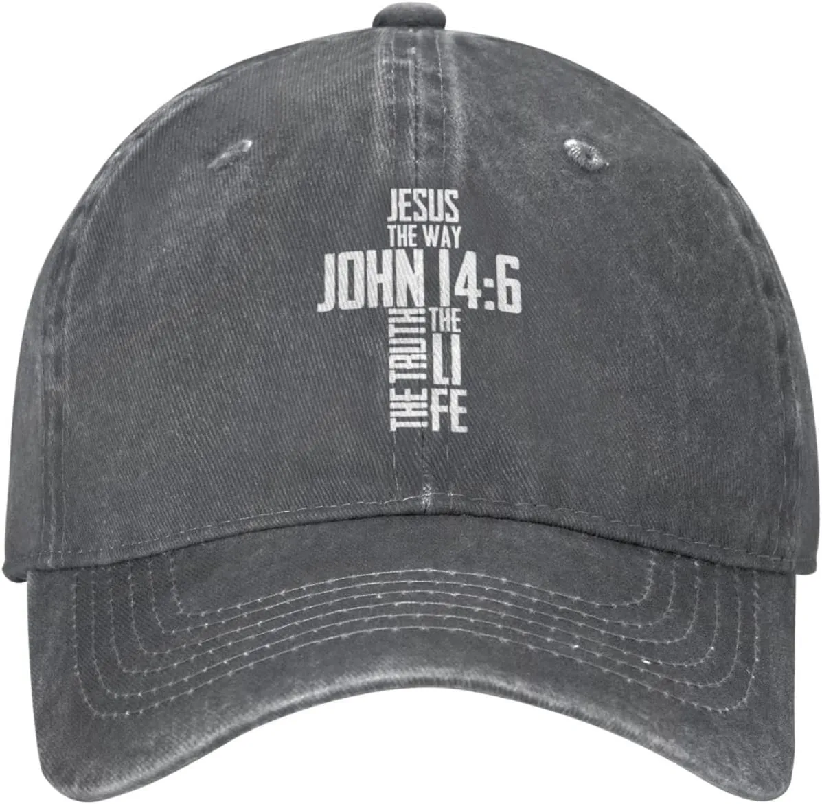 Christian Bible Verse Jesus The Way John 14：6 Cowboy hat Baseball Cap Women Sun Hat Men Dad Hat Trucker hat Black