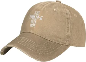 Christian Bible Verse Jesus The Way John 14：6 Cowboy hat Baseball Cap Women Sun Hat Men Dad Hat Trucker hat Black
