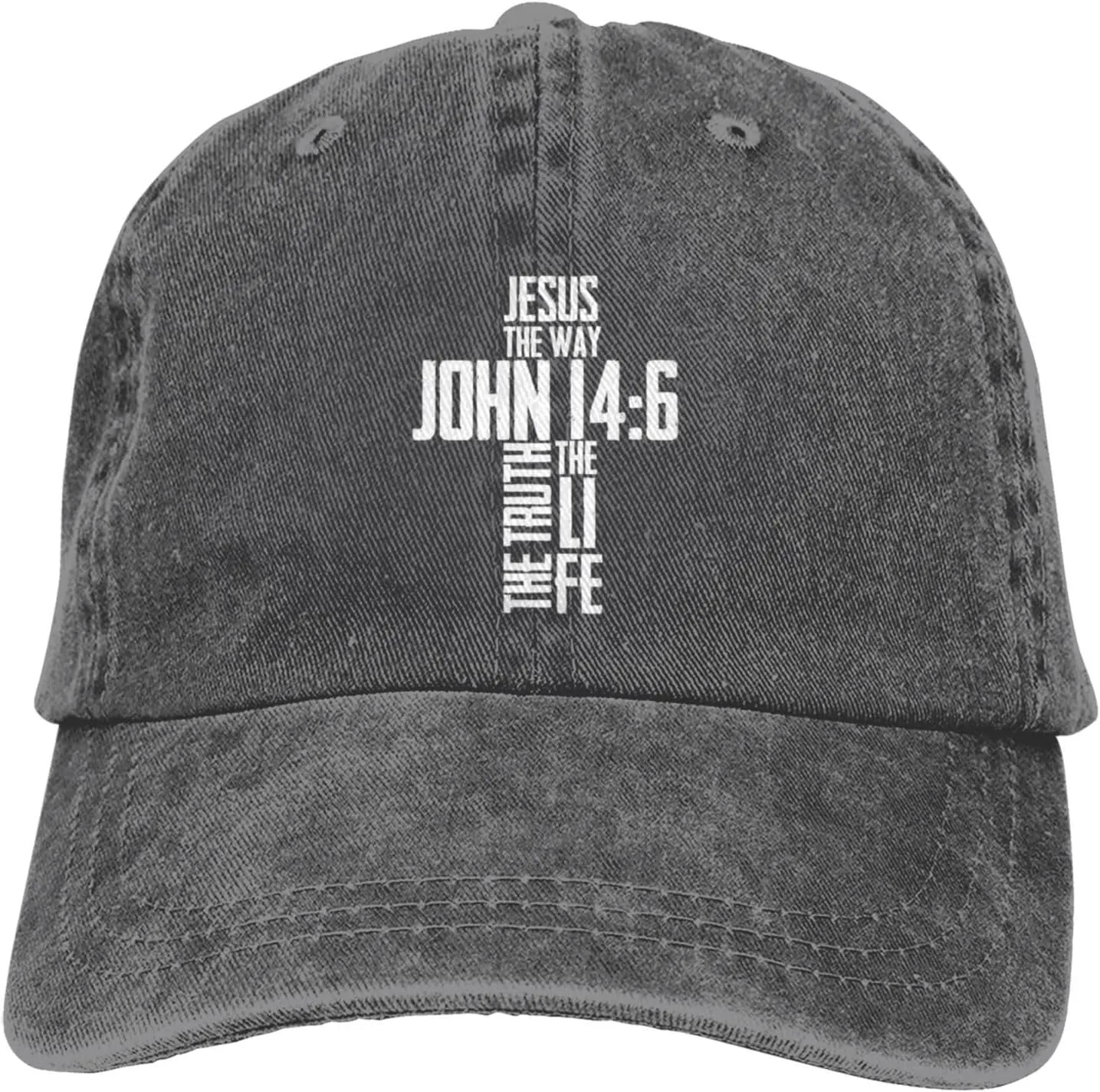 Christian Bible Verse Jesus The Way John 14：6 Cowboy hat Baseball Cap Women Sun Hat Men Dad Hat Trucker hat Black