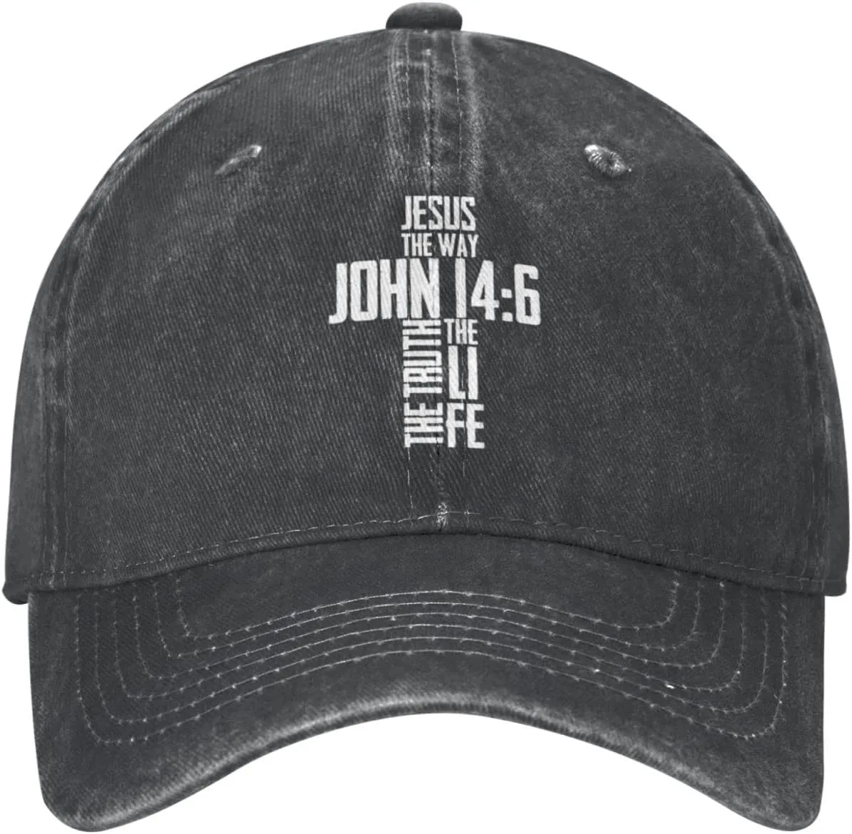 Christian Bible Verse Jesus The Way John 14：6 Cowboy hat Baseball Cap Women Sun Hat Men Dad Hat Trucker hat Black
