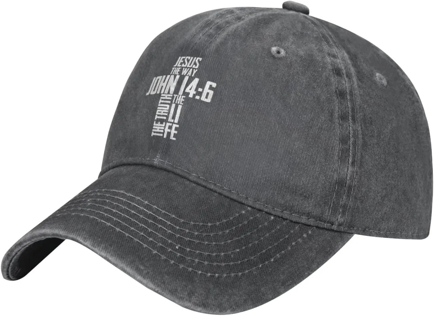 Christian Bible Verse Jesus The Way John 14：6 Cowboy hat Baseball Cap Women Sun Hat Men Dad Hat Trucker hat Black