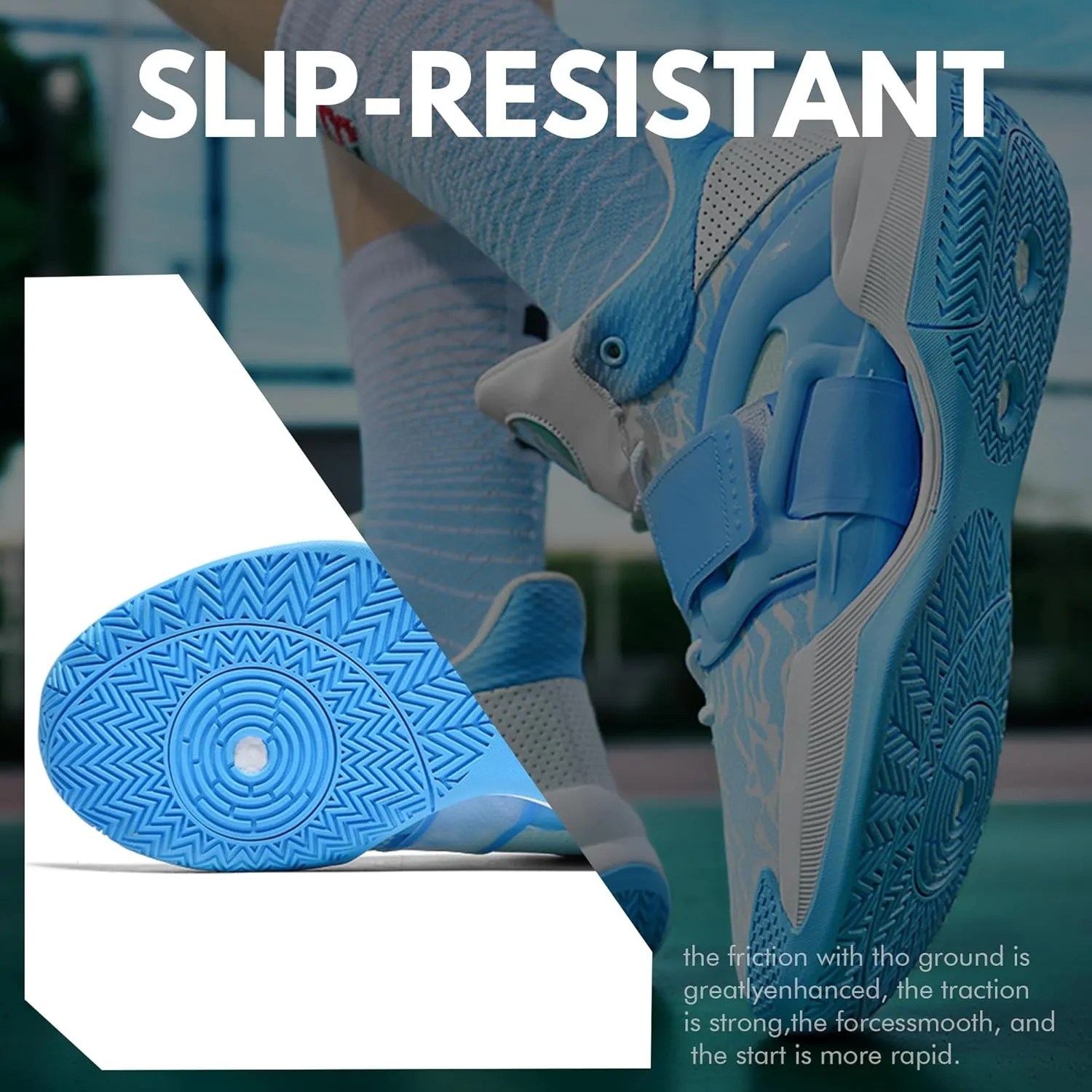 CJSPORX Men Women Basketball Shoes Breathable Non Slip Outdoor Fashion Sneakers