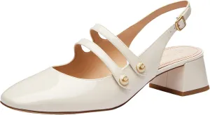Coach Women's Winley Slingback Mary Jane Flat, Charcoal/Black, 5.5