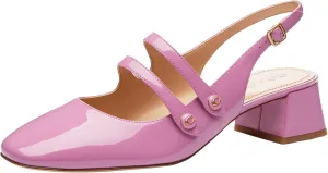 Coach Women's Winley Slingback Mary Jane Flat, Charcoal/Black, 6