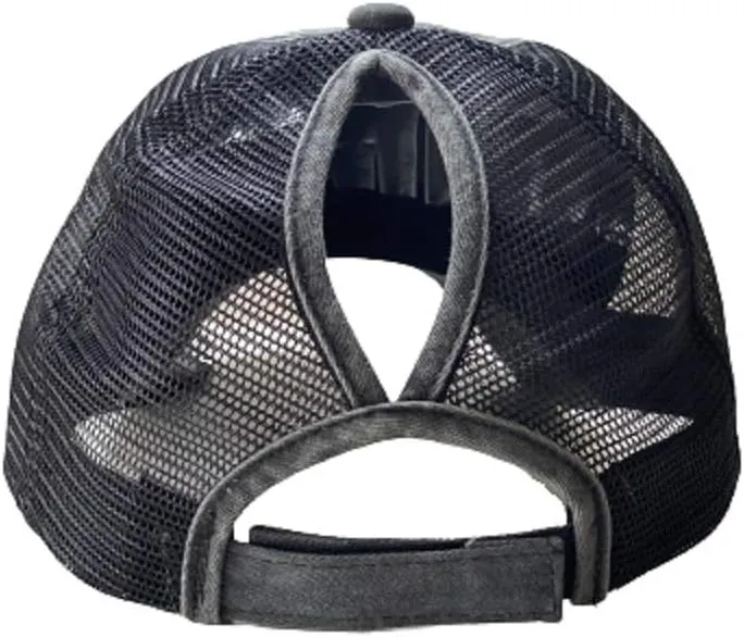 Criss Cross Ponytail Hat Washed Distressed Mesh Womens Baseball Cap Dad Hat Ponytail Hat for Women