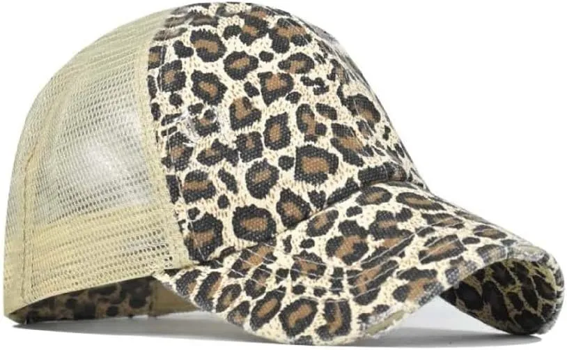 Criss Cross Ponytail Hat Washed Distressed Mesh Womens Baseball Cap Dad Hat Ponytail Hat for Women