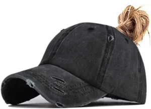 Criss Cross Ponytail Hat Washed Distressed Mesh Womens Baseball Cap Dad Hat Ponytail Hat for Women