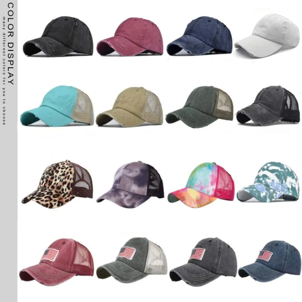 Criss Cross Ponytail Hat Washed Distressed Mesh Womens Baseball Cap Dad Hat Ponytail Hat for Women