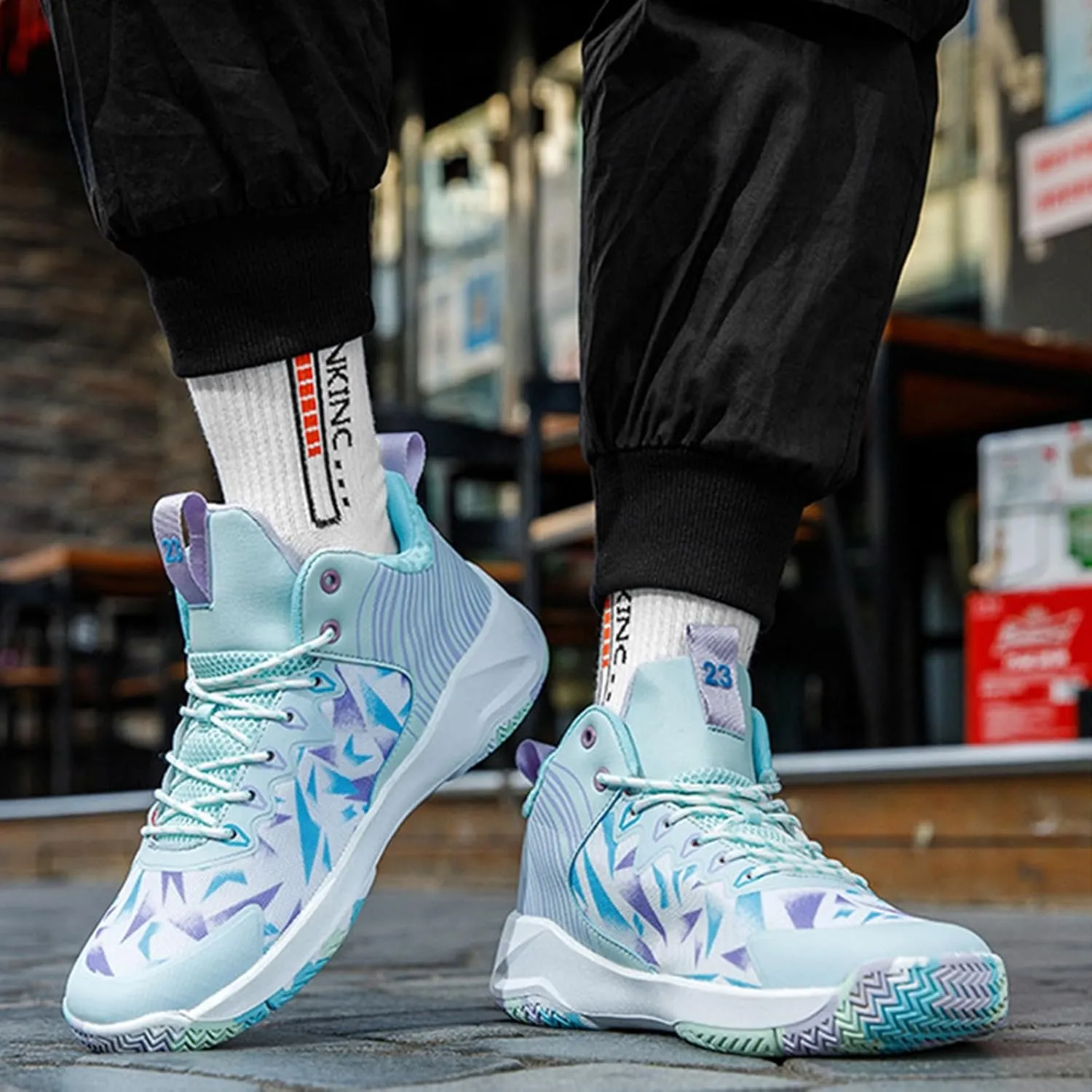 DHAEY Basketball Shoes Men??s Shoes Running Shoes Fashion Sneakers Breathable Shoes Training Shoes Casual Shoes Breathable Shoes (Color : A, Size : 10 Women/8.5 Men)