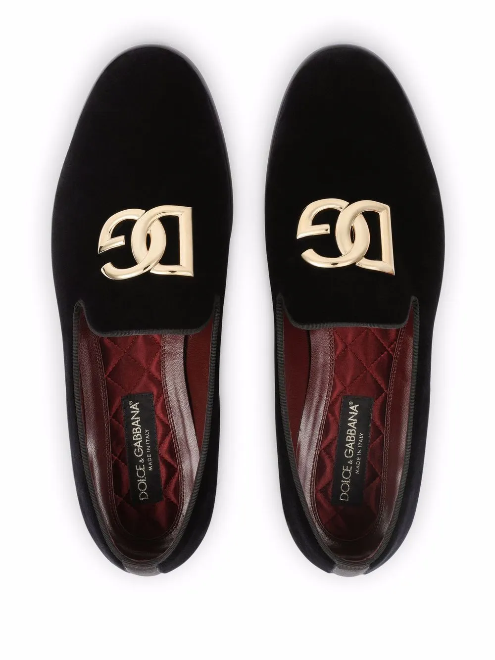 Dolce & Gabbana DG logo velvet slippers