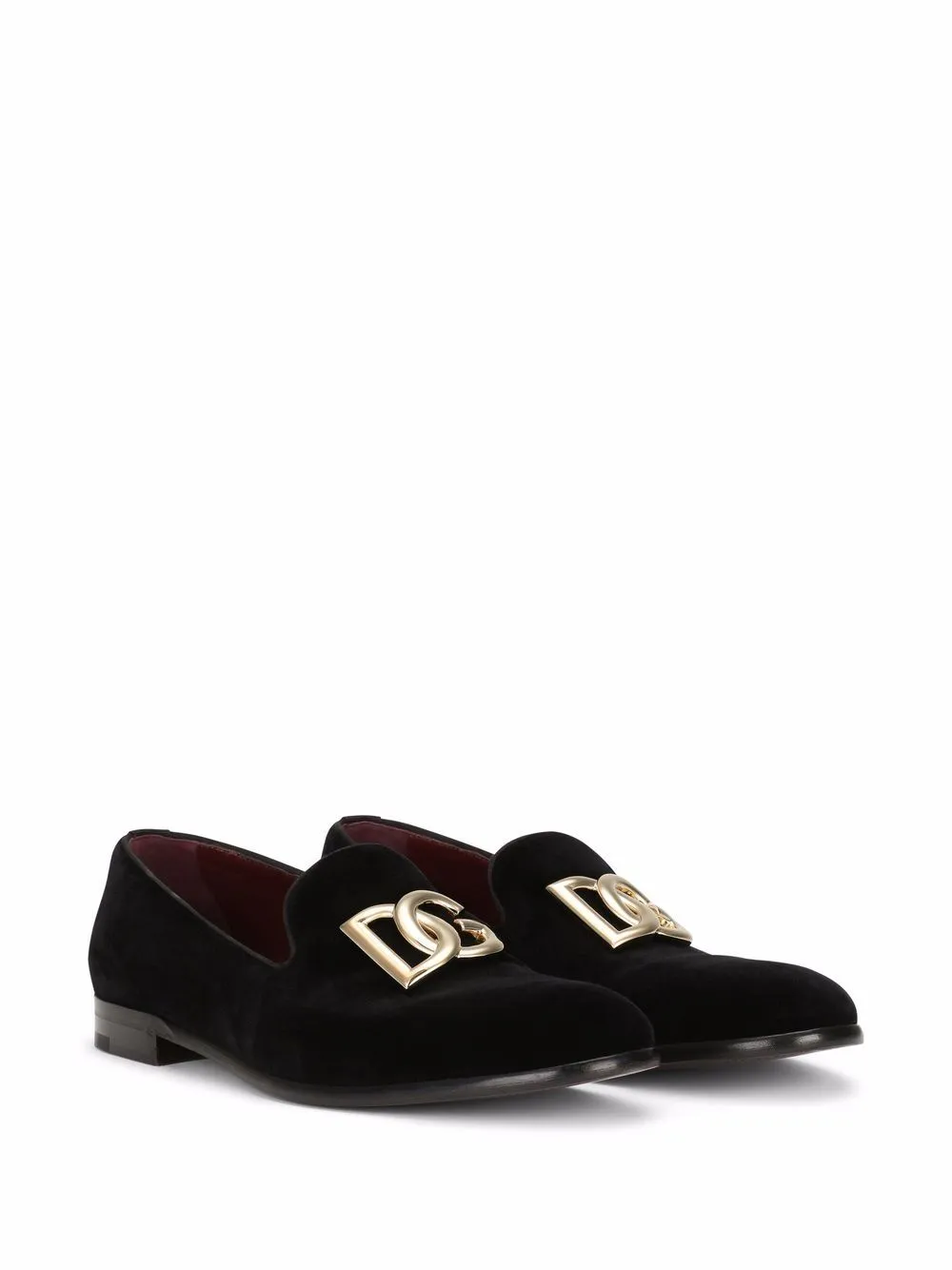 Dolce & Gabbana DG logo velvet slippers