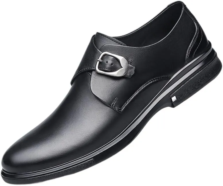 Dress Oxford for Men Slip On Business Oxford Shoes Men's Slip On Leather Shoes Black Men Suit Shoes Korean Style Breathable Casual Walking Footwear