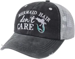 FADACHY Ponytail Hats for Women, Baseball Cap with Ponytail Hole, Embroidered High Mess Bun Pony Tail Mesh Back Caps