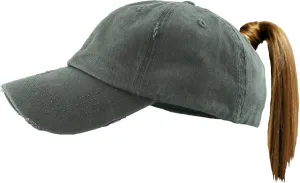 Funky Junque Distressed Ponytail Trucker Hat - Women's Baseball Cap - Solid, Tie Dye, Camo, Value Packs