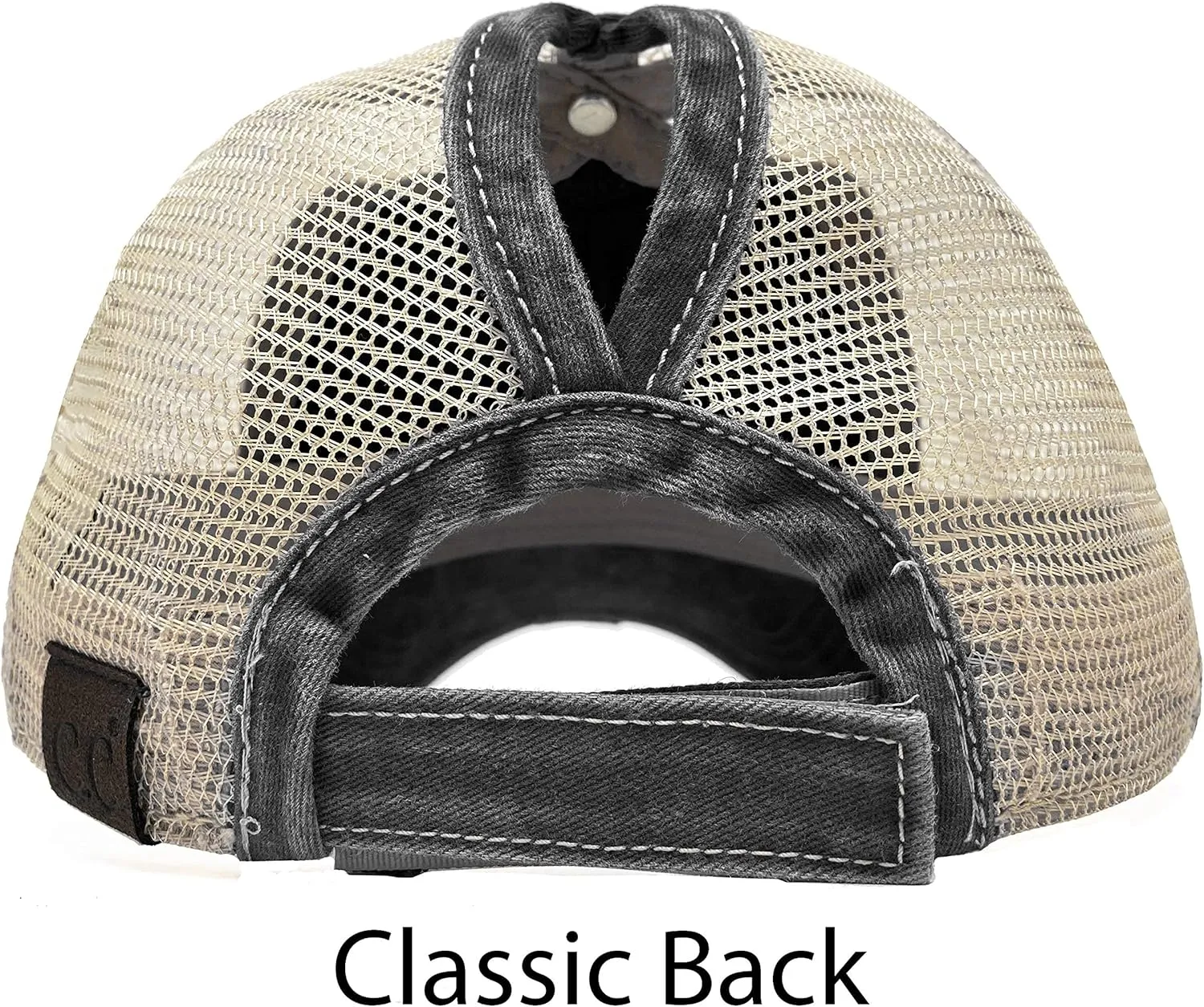 Funky Junque Distressed Ponytail Trucker Hat - Women's Baseball Cap - Solid, Tie Dye, Camo, Value Packs