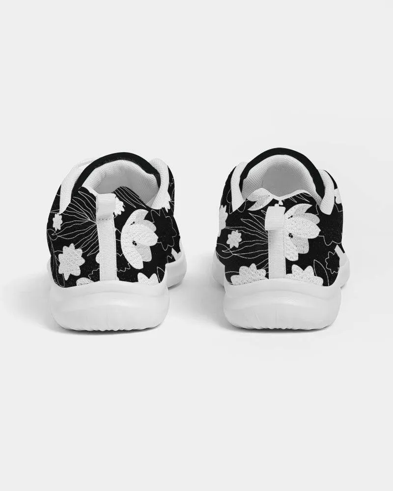 FYD Sporty Sneakers in black & white floral