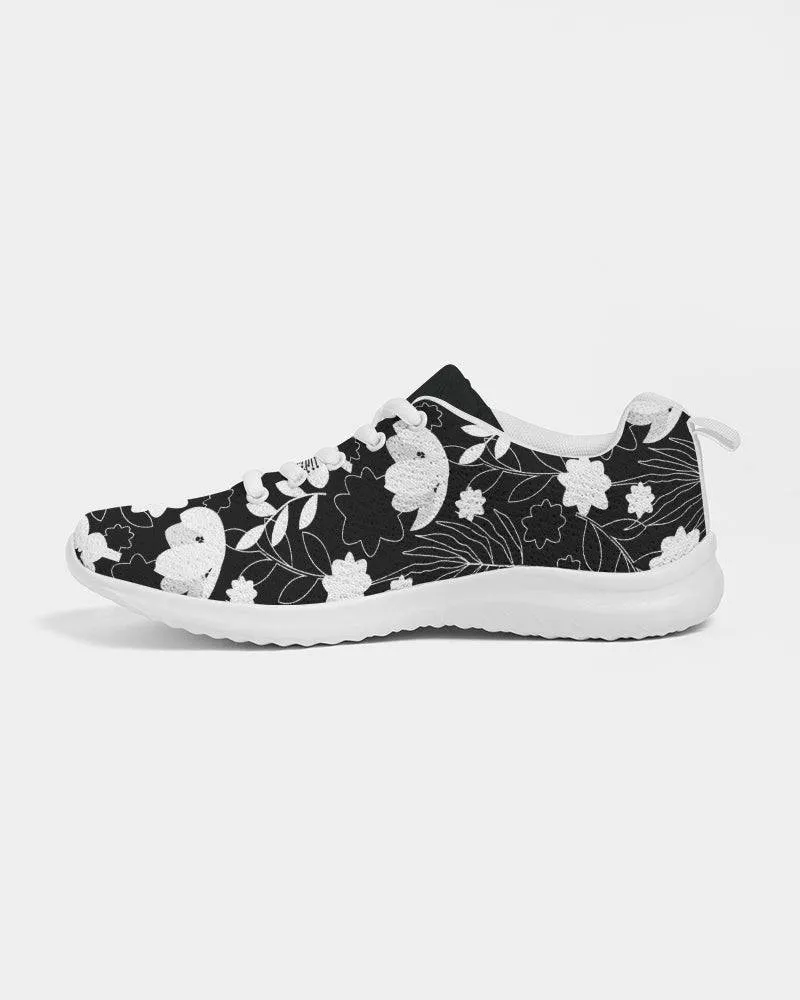 FYD Sporty Sneakers in black & white floral