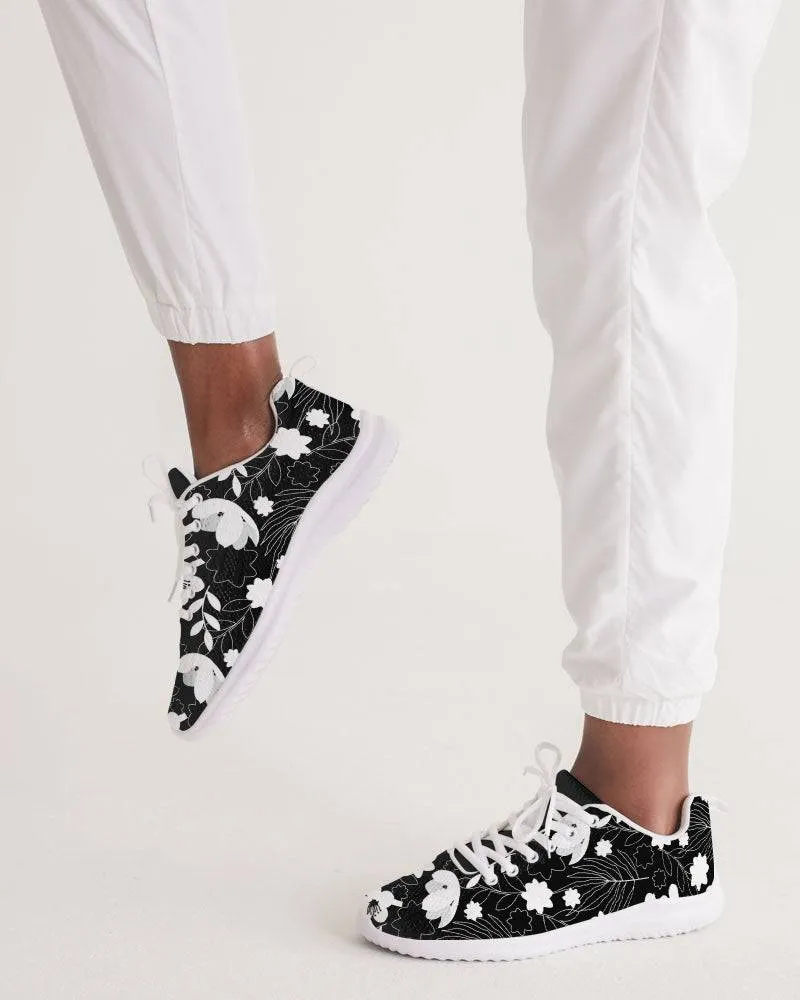FYD Sporty Sneakers in black & white floral