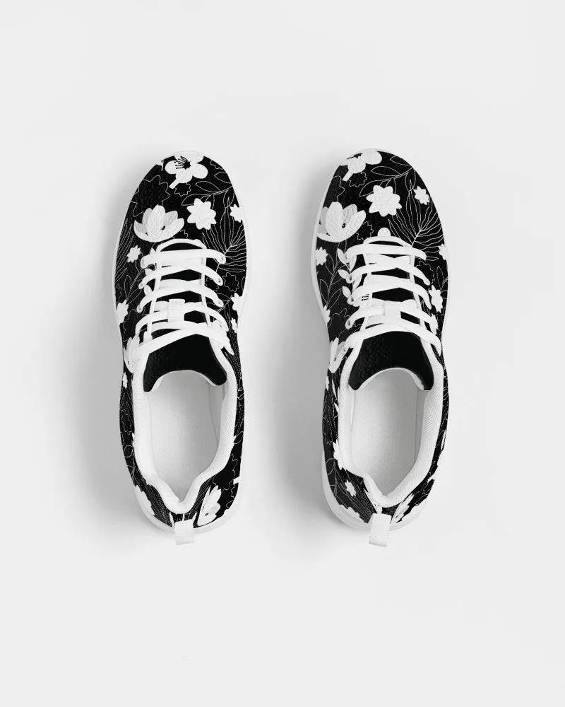 FYD Sporty Sneakers in black & white floral