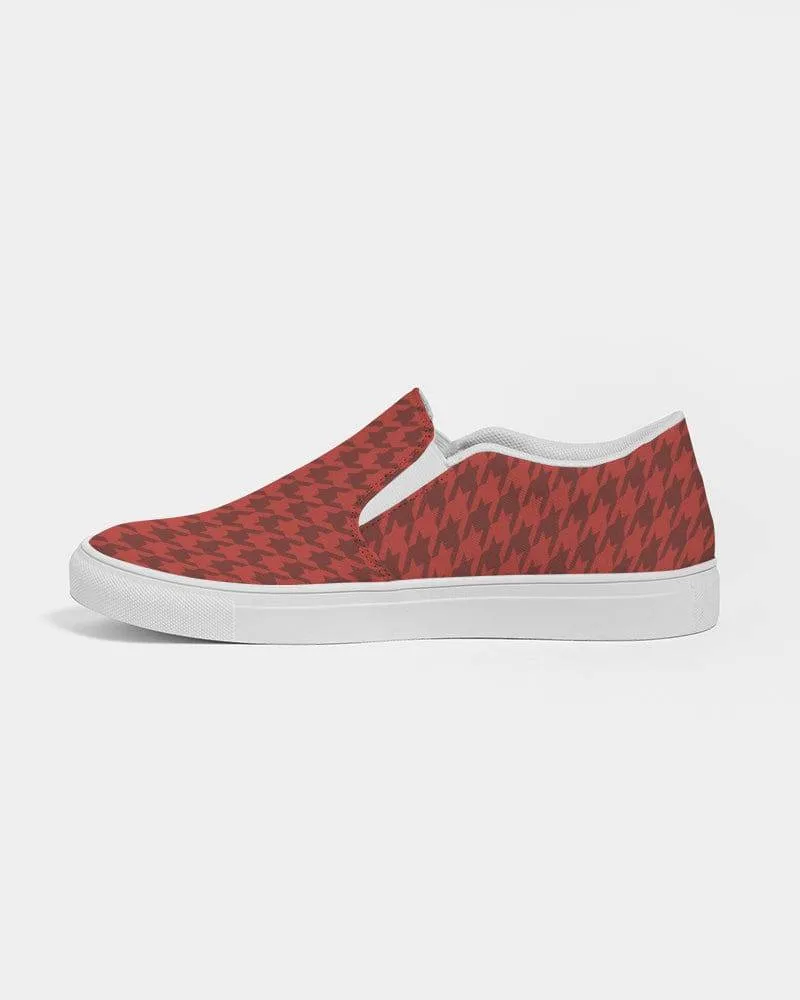 FYD Women's Canvas Sneakers in Red Houndstooth