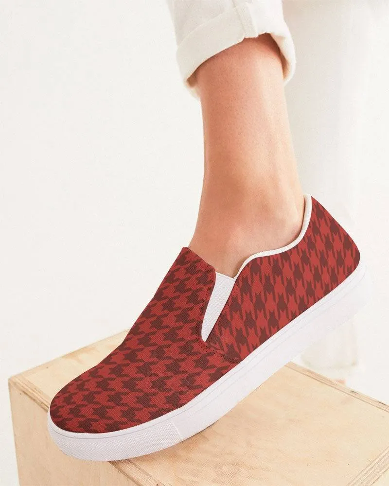 FYD Women's Canvas Sneakers in Red Houndstooth